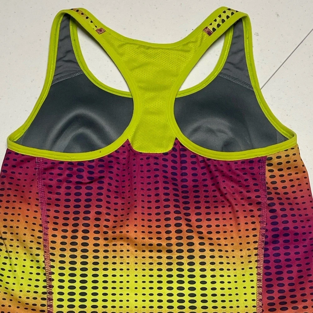 *NWOT* Nike Dri Fit Size Medium Women's Pink & Yellow Athletic Body Con Tank Top